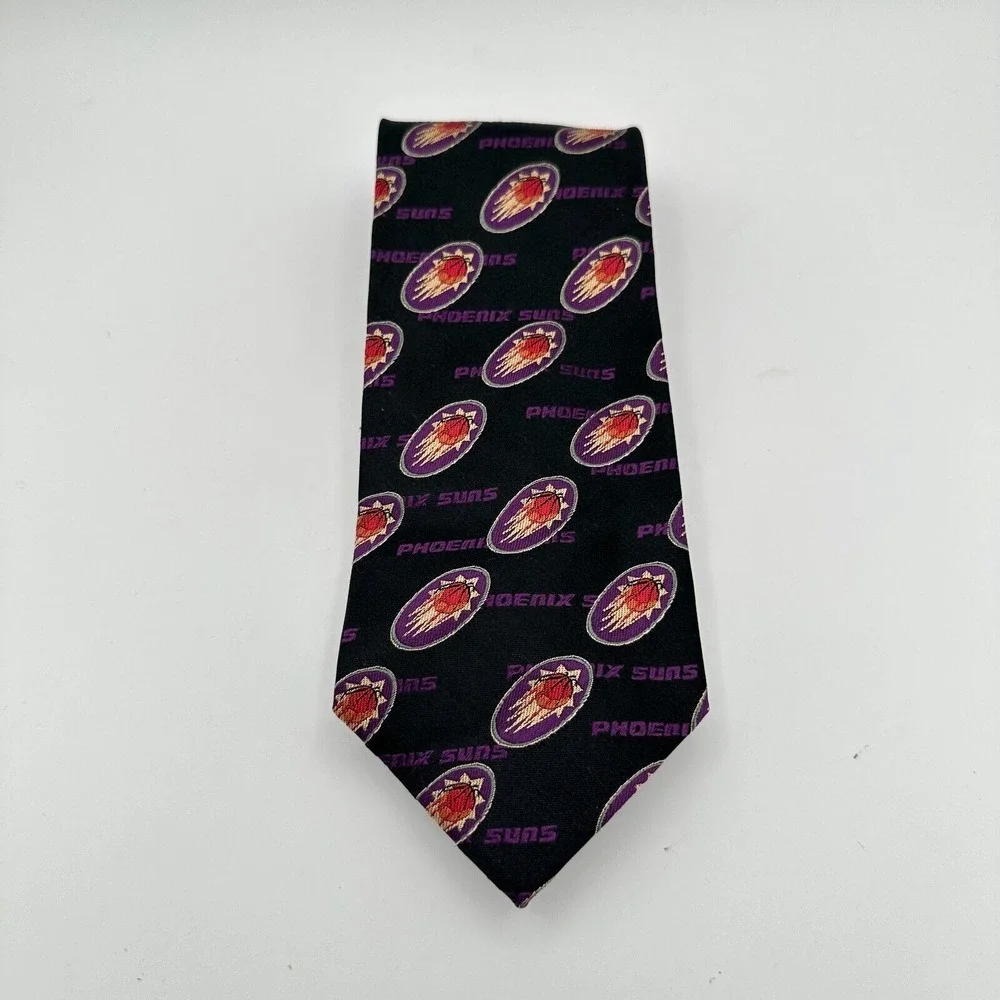 Vintage Phoenix Suns Tie Purple Silk NBA Basketball Logo Sports Arizona Gift